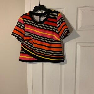 New York & Company Multicolor Striped Top